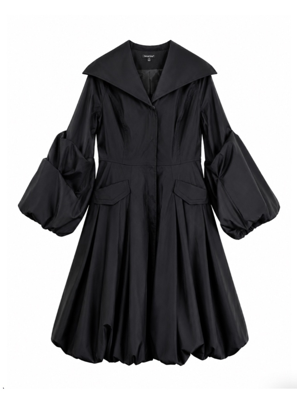 Samuel Dong Bubble Trench Coat Black Women’s Size Small